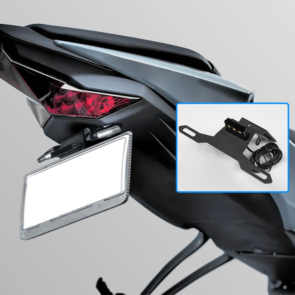 Lorababer Motorrad Kennzeichenhalter Halter Kotflügel Eliminator Kit Tail Tidy mit LED-Licht Kompatibel mit K-awasaki ZX6R ZX 6R ZX-6R 2019 2020 Off Road Street Bike Zubehör von Lorababer