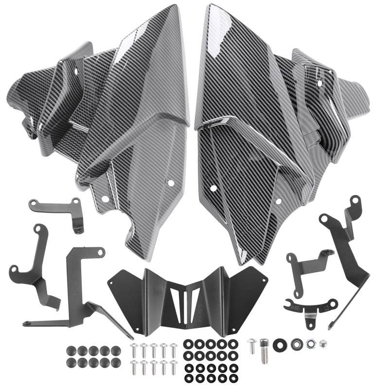 Motorrad Motorschutz-Bauchwanne Spoiler Untere Verkleidung passend für Y-amaha MT09 MT 09 MT-09 SP Tracer 9 / GT 2021-2024 Karosserierahmen Verkleidungssatz Verkleidungsschutz (Kohlefaser-Optik) von Lorababer