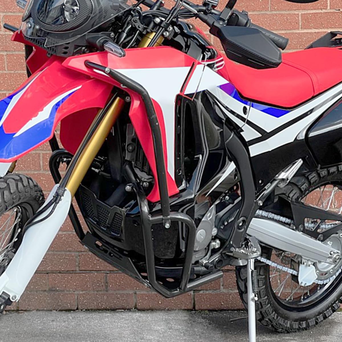 Motorrad Sturzbügel Rahmen Motorschutz Stoßstange Autobahn Kit Kompatibel mit CRF 250 CRF250 Rally 2017 2018 2019 2020 Motorschutzbügel Kraftstofftank Fallschutz von Lorababer