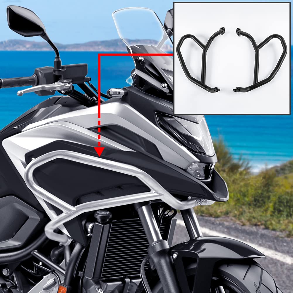 Lorababer Motorrad Oberer Highway Sturzbügel Karosserie Fallschutz Kompatibel mit H-onda NC750X NC-750-X NC 750X 2021 2022 Motorrahmenschutz Stoßstangenschutz Edelstahl Crash Guard(Schwarz) von Lorababer