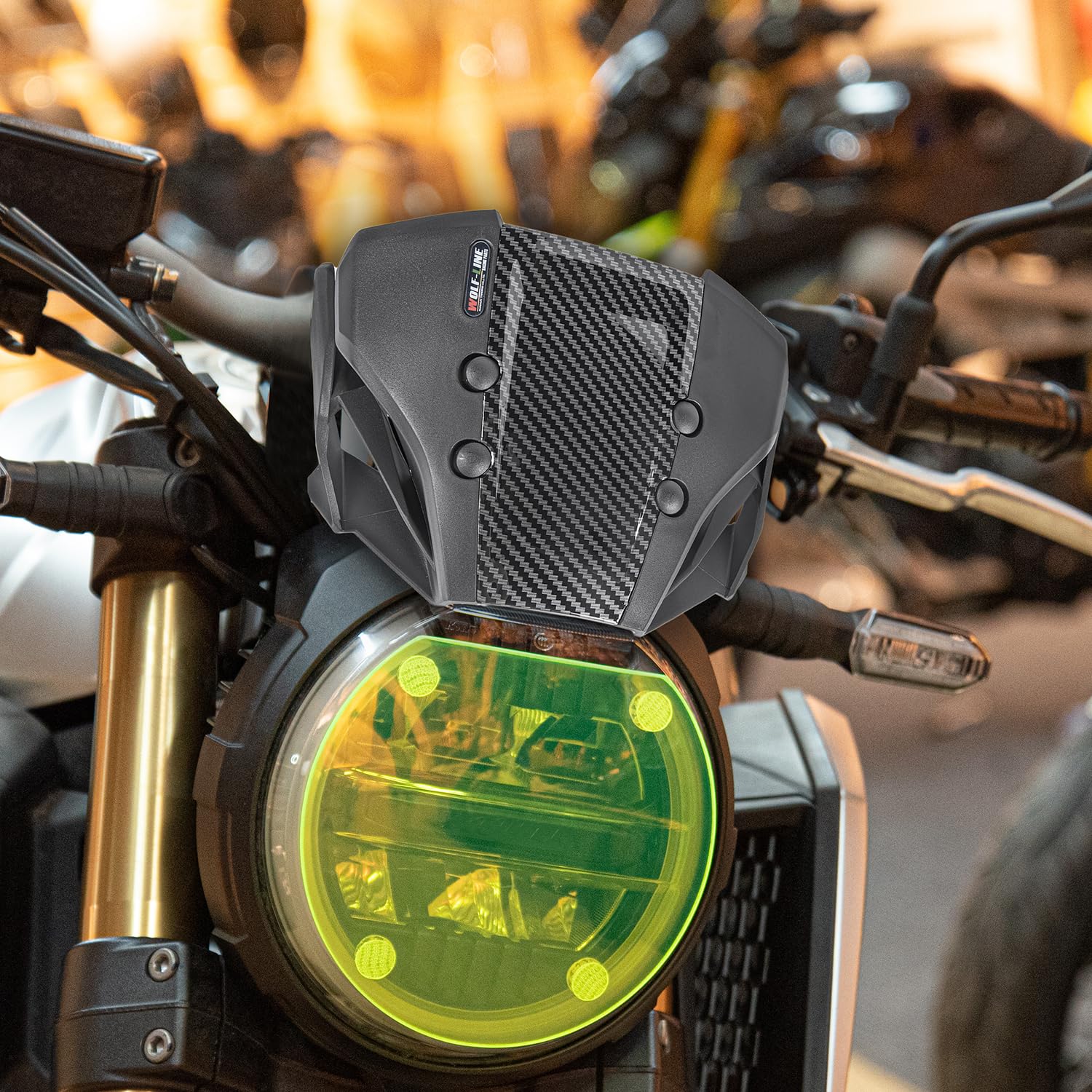 Lorababer Motorrad Oberer Scheinwerfer Windschutzscheibe CB650R Verkleidungsabdeckung Windabweiser ABS Flyscreen Passend für H.onda CB 650 R CB650 R CB-650-R 2019 2020 2021 2022 2023 (KohlefaserOptik) von Lorababer