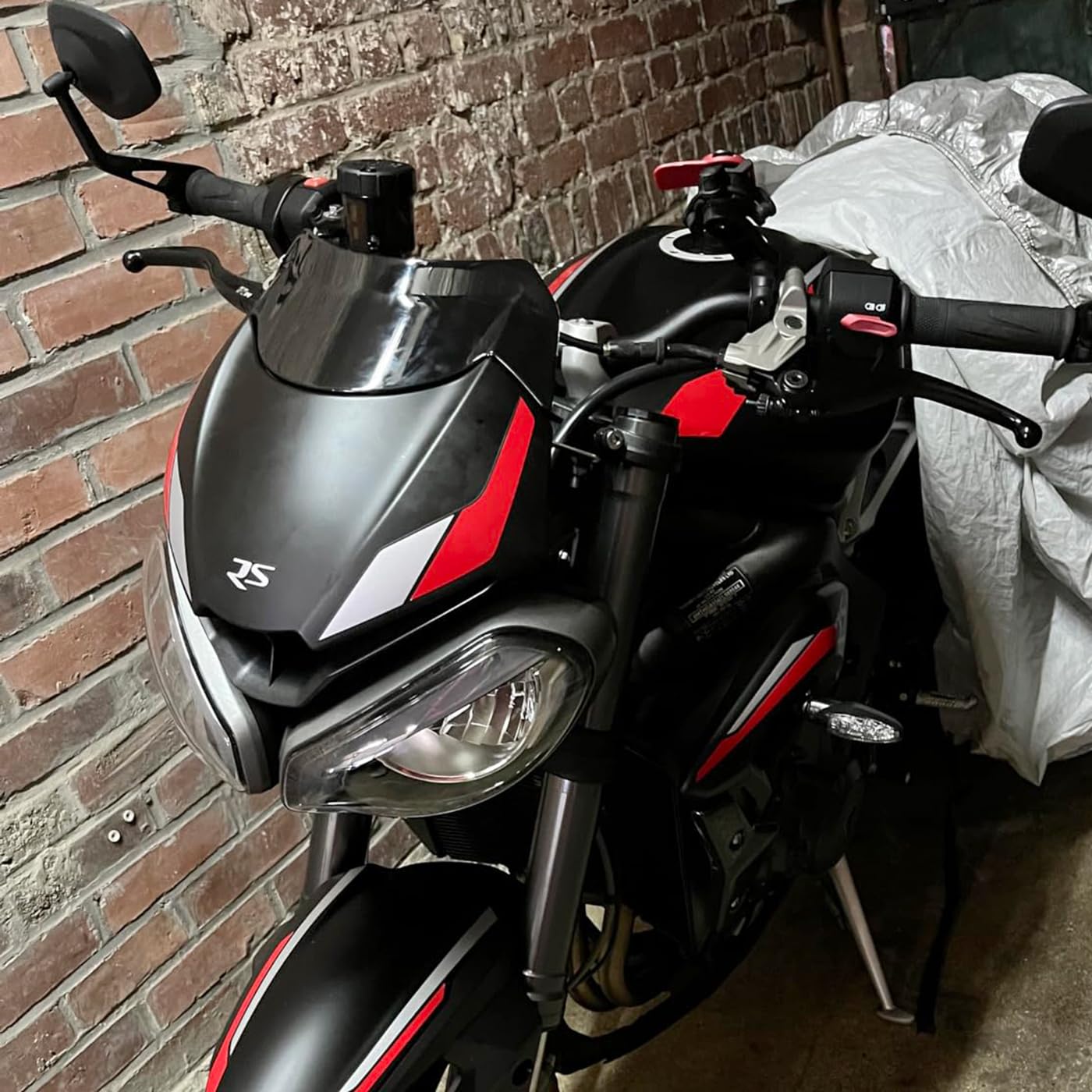 Lorababer Motorrad Risen Windschutzscheibe nverlängerung Windabweiser Kompatibel mit T-Riumph Street Triple RS765 R765 RS/R 2020 2021 2022 Spoil Verkleidung (Rauch) von Lorababer