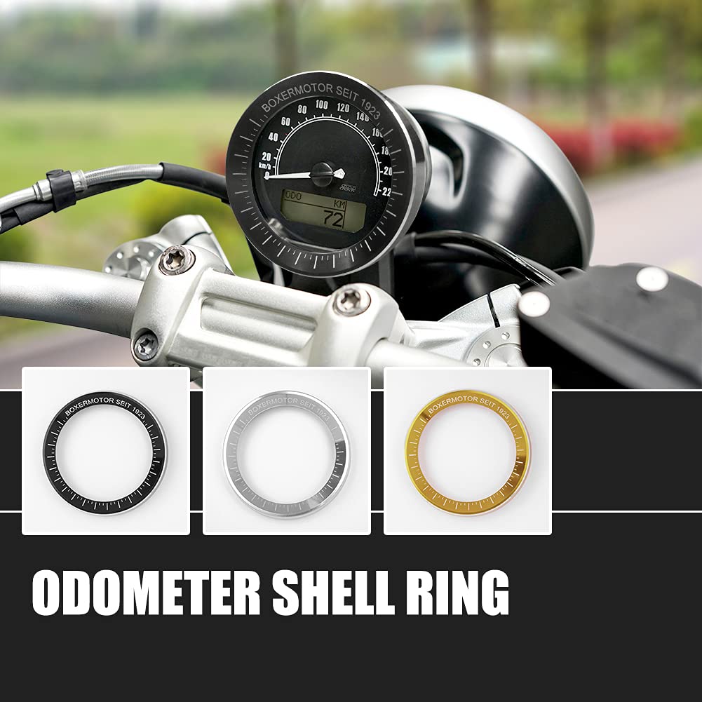 Lorababer Motorrad Tachometer Spur Lünette Ringabdeckung Drehzahlmesser Kilometerzähler Instrument Ornament Ring Trim für B.M.W. R9T R 9 T Pure/Scramble/Urban GS 2017-2021 2018 2019 2020 (Schwarz) von Lorababer