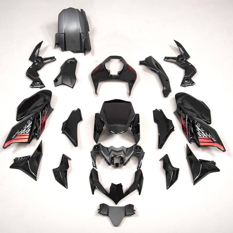 Motorrad Verkleidung Kit Kompatibel mit Z900 2020-2023 Z900 SE 2022-2024 ABS Kunststoff Einspritzung Verkleidungen Abdeckungen Set Aftermarket Ersatzteile, Schwarz mit Rot von Lorababer