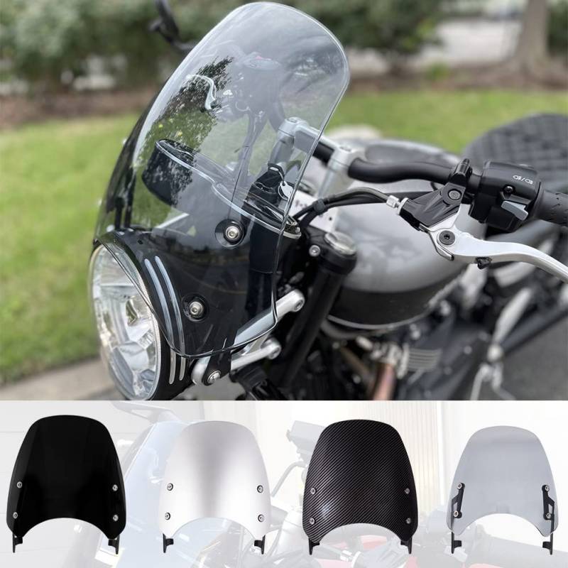 Lorababer Motorrad Windschutzscheibe Deflektor Frontscheibe Spoiler Windabweiser Pare-brise Visierschutz Flyscreen Winddicht Kompatibel mit T-riumph Speed ​​Twin 1200 2019 2020 2021 (Leichter Rauch) von Lorababer