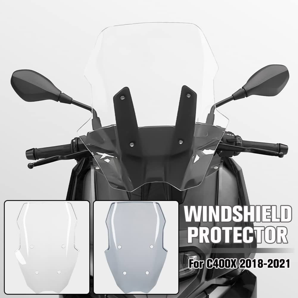 Lorababer Motorrad Windschutzscheibe Windabweiser Scheibe Kompatibel mit B.M.W C400X C 400 X C 400X 2018-2021 2019 2020 Double Bubble Windschild Visier Verkleidungsschutz (Leichter Rauch) von Lorababer