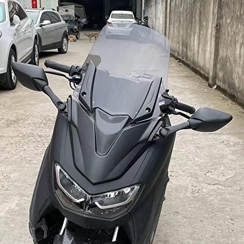 Lorababer Motorrad Windschutzscheibe Windabweiser mit Seitenspiegel Kompatibel mit Y-amaha NMAX155 NMAX125 NMAX nmax 125 155 2021-2024 Frontmaske modifiziertes Zubehör(Leichter Rauch) von Lorababer