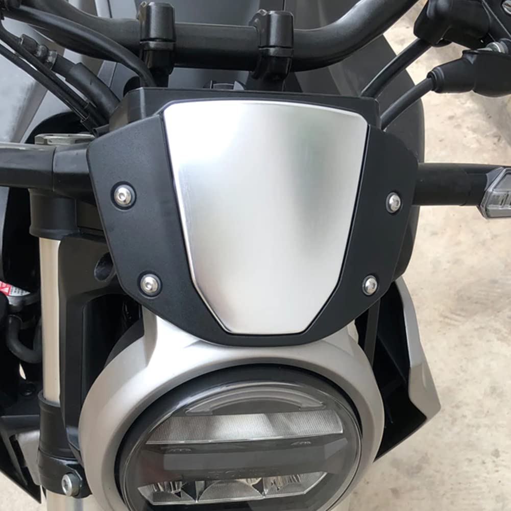 Lorababer Motorrad Windschutzscheibe Windschild Luftstrom Windabweiser Spoilerverkleidung für H-onda CB125R CB250R CB300R 2018 2019 2020 2021 Flyscreen Visier Schirmschild (Schwarz) von Lorababer