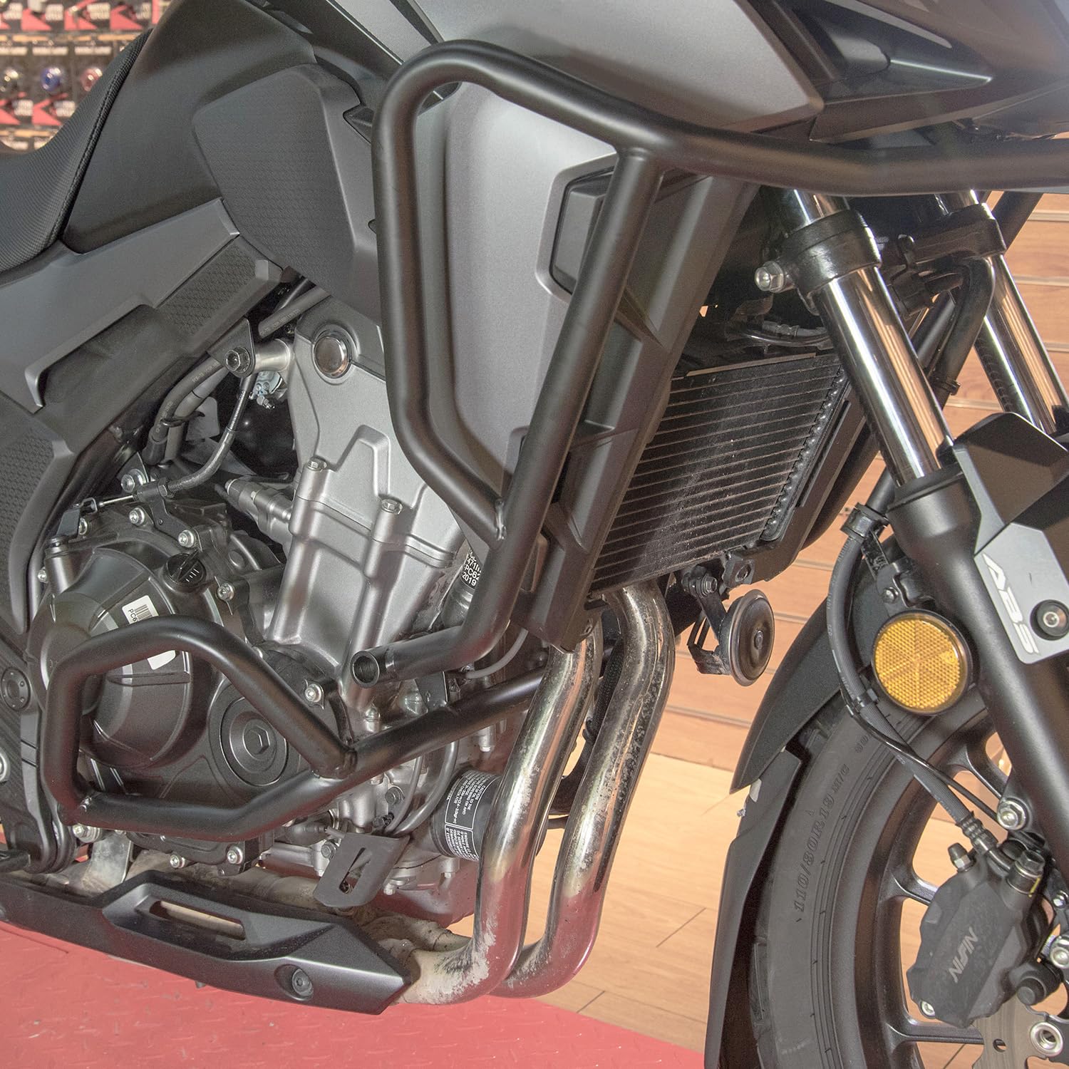 Lorababer Motorrad schwarz Motorschutzblech Sturzbügel Verkleidung Rahmenschutz Oben unten Kompatibel mit H-o-n-d-a CB500X CB 500X CB 500X 2019 2020 2021 2022 (Oberer+Unterer Sturzbügel) von Lorababer