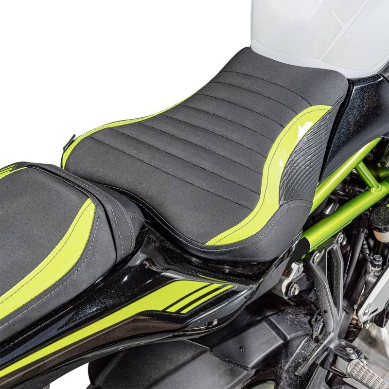 Motorrad Leder Solo Sitz Vorne Fahrer Sitzkissen Sattel Sitzbezug Sitzbank Kompatibel mit Z900 Z 900 2017 2018 2019 2020 2021 2022 2023 2024, Hellgrün von Lorababer