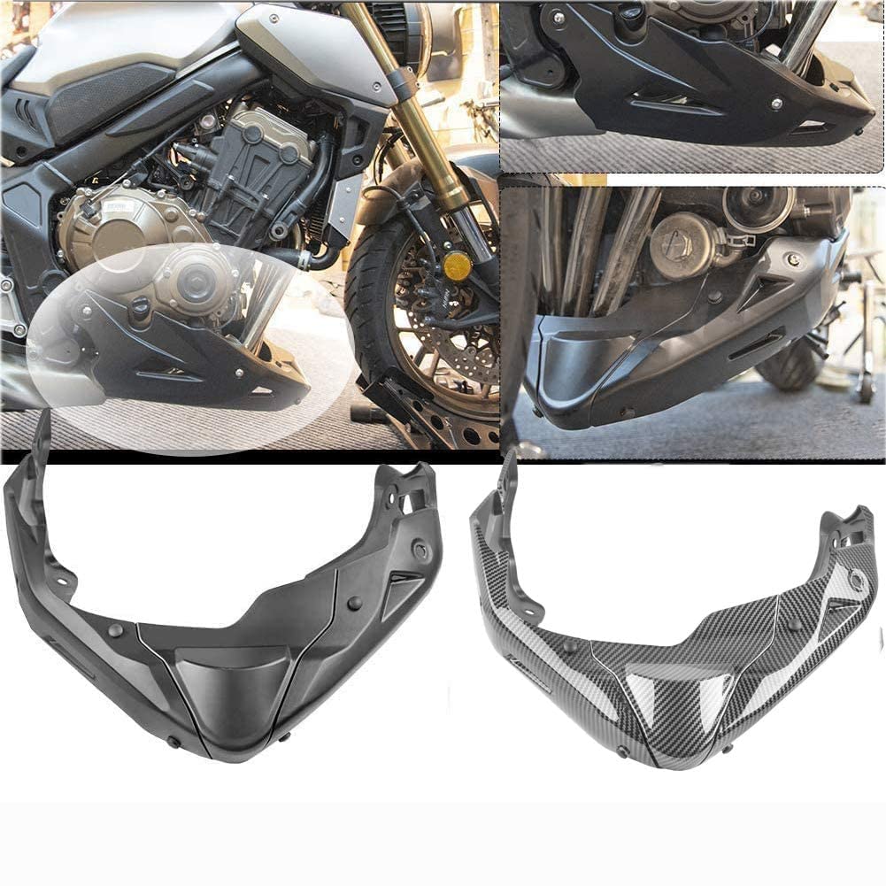 Lorababer Motorschutz Schutzabdeckung unter der Motorhaube abgesenkt niedrige Abdeckungen Verkleidung Bauchwannenabdeckung kompatibel mit H-onda CB650R (2019-2020), CB650F (2014-2020)(Kohlefaser-Look) von Lorababer