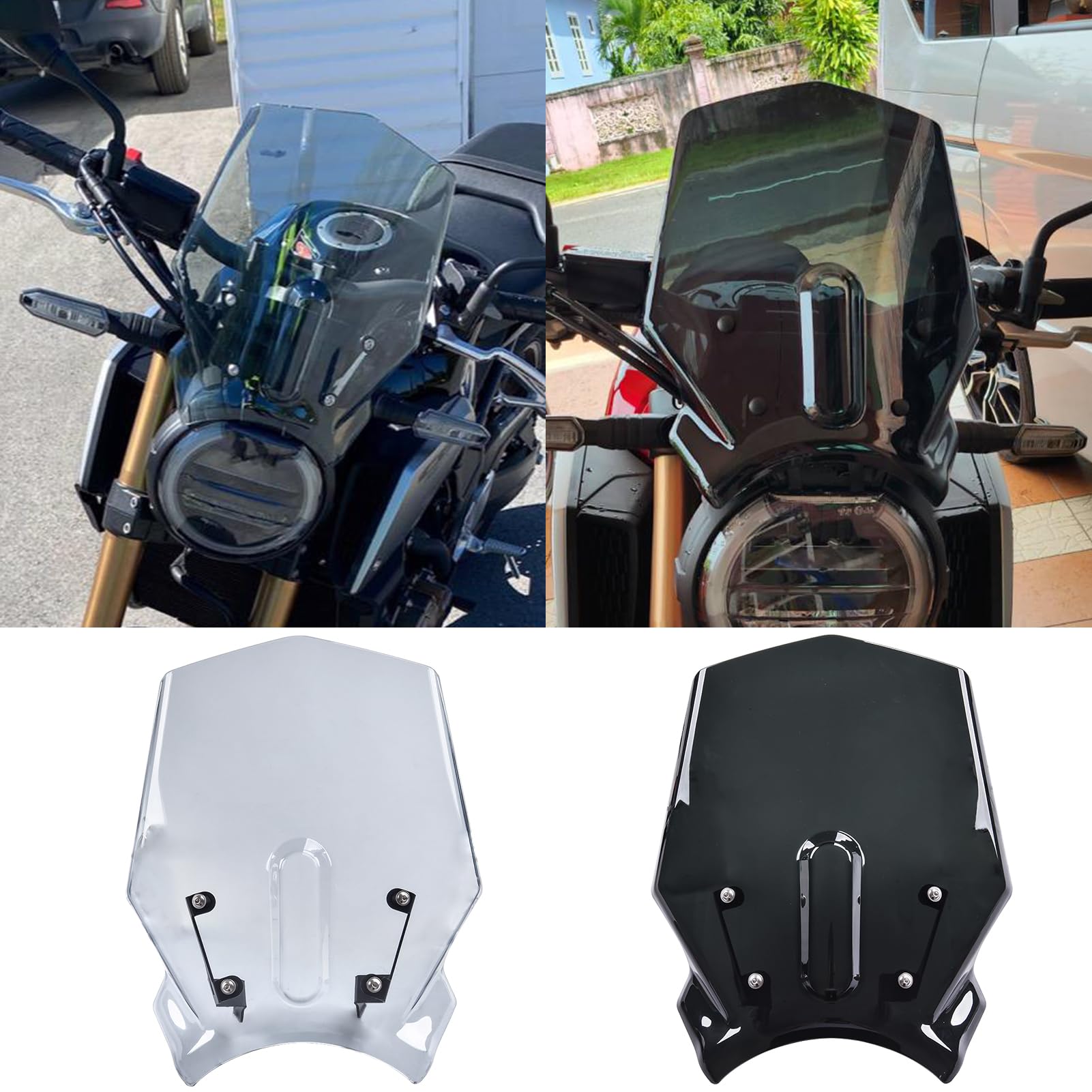 Lorababer Windschutzscheibe Motorrad Windschutzscheibe Windschutzscheibe Kompatibel mit H-onda CB1000R 2018 2019 2020 CB650R CB 1000 R CB 1000R CB 650 R 18 19 20 (Rauch) von Lorababer