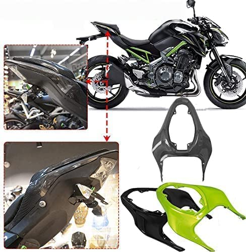 Lorababer Z 900 Sitzseitenteile Schutz, Kohlefaser-Look Motorrad Modifiziertes Duck Tail Rücksitz Heck Soziusabdeckung Verkleidung Kompatibel mit K-awasaki Z900 2017 2018 2019 2020 2021 2022(Schwarz) von Lorababer