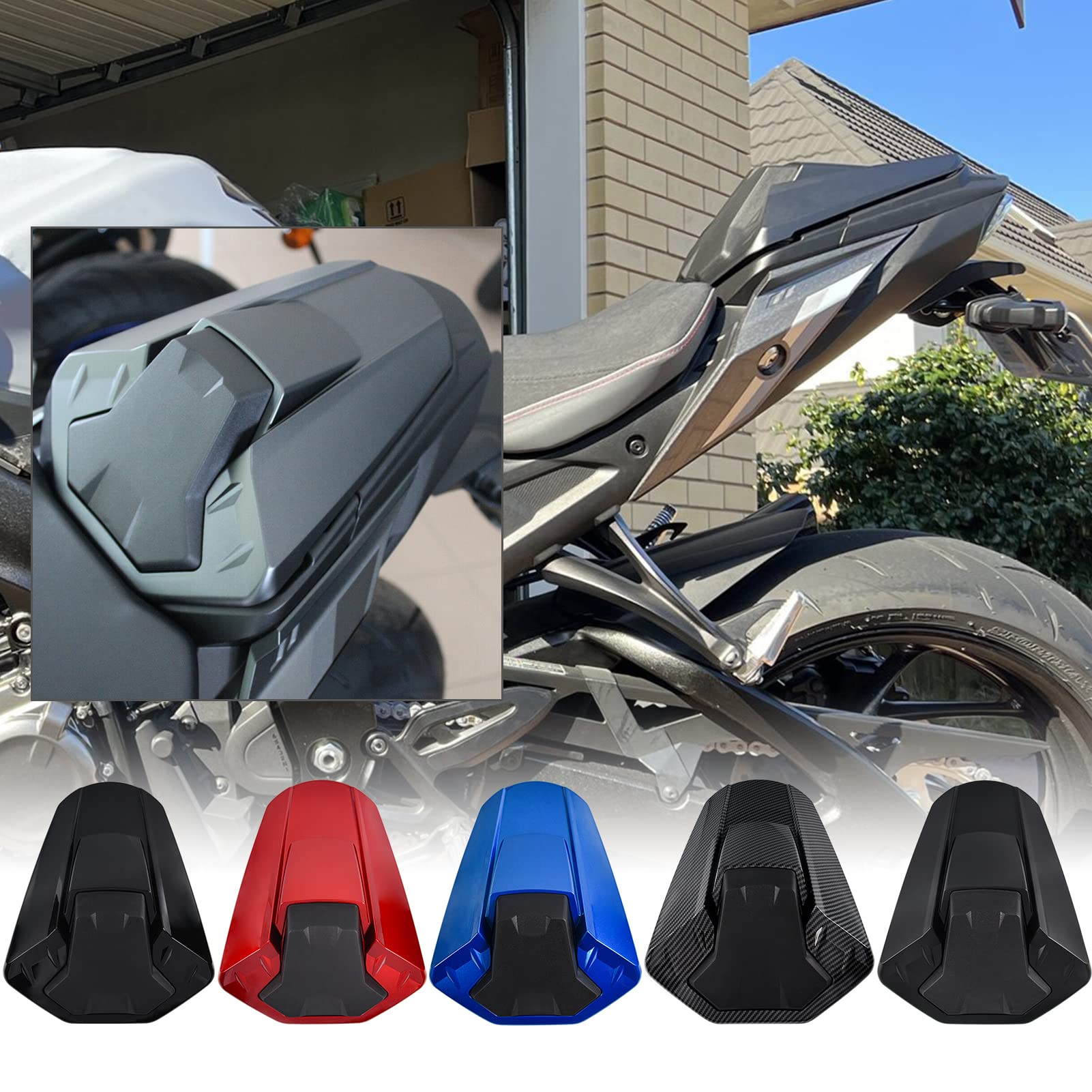 Motorrad Beifahrer hinten Sitzverkleidung Abdeckung für GSXS1000 Soziussitzhöcker Heckteil Verkleidungsabdeckung Kompatibel mit S-uzuki GSX-S1000 GSXS GSX-S 1000 2021 2022 2023 (Blau) von Lorababer