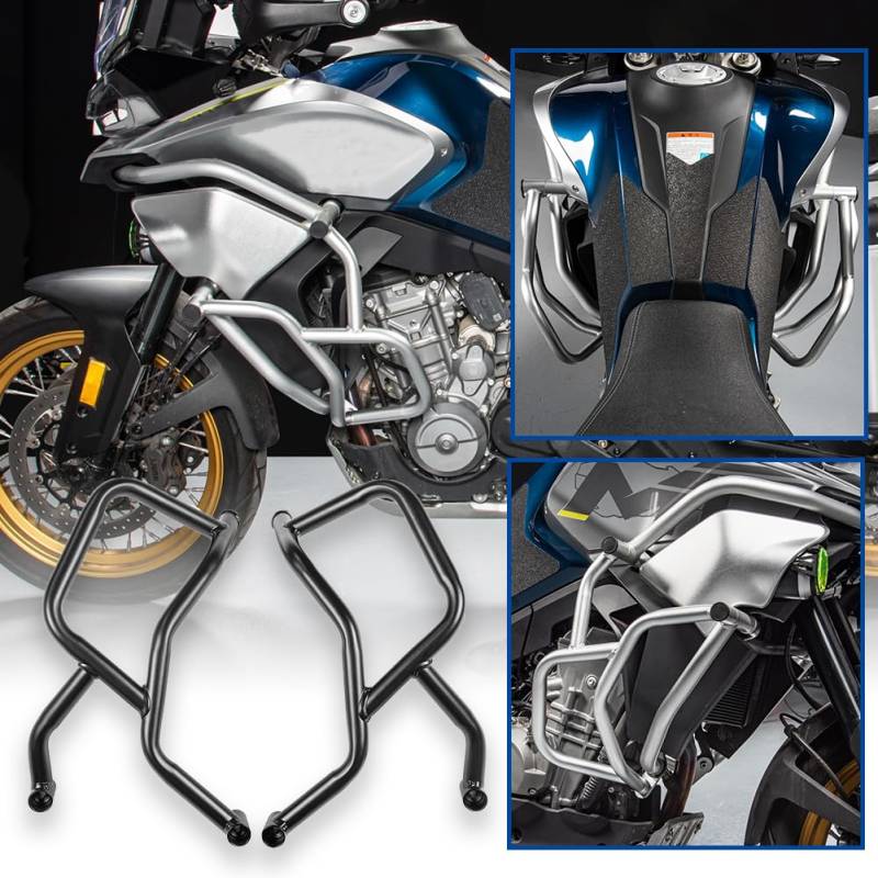 Motorrad Highway Sturzbügel Motorschutz-Stoßstangenschutz kompatibel mit CF-Moto 800MT 800-MT 2021 2022 2023 2024 Fallender Rahmenschutz Sturzbügel Karosserierahmenschutz (Schwarz) von Lorababer