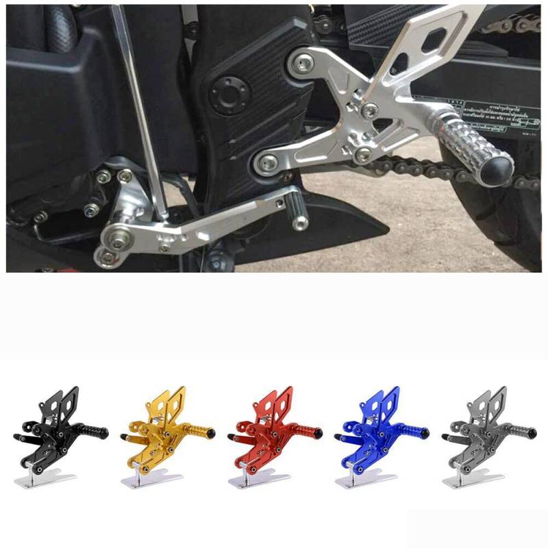 Motorrad Verstellbare Hintere Fußraste Hhinten Setzt Fußbretter Schalthebel Bremspedal Kompatibel mit CBR500R CB500F 2015-2024 CBR 500 R CB 500 F CBR 500R CB 500F (Schwarz) von Lorababer