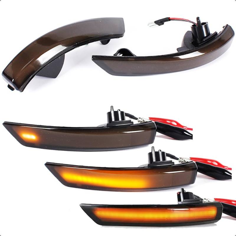 LoreenCar LED Blinker dynamisch für Ford Focus MK2 MK3, Mondeo MK4, Laufblinker, Seitenblinker, Blinkleuchten, 12V, Paar, Gelb von LoreenCar