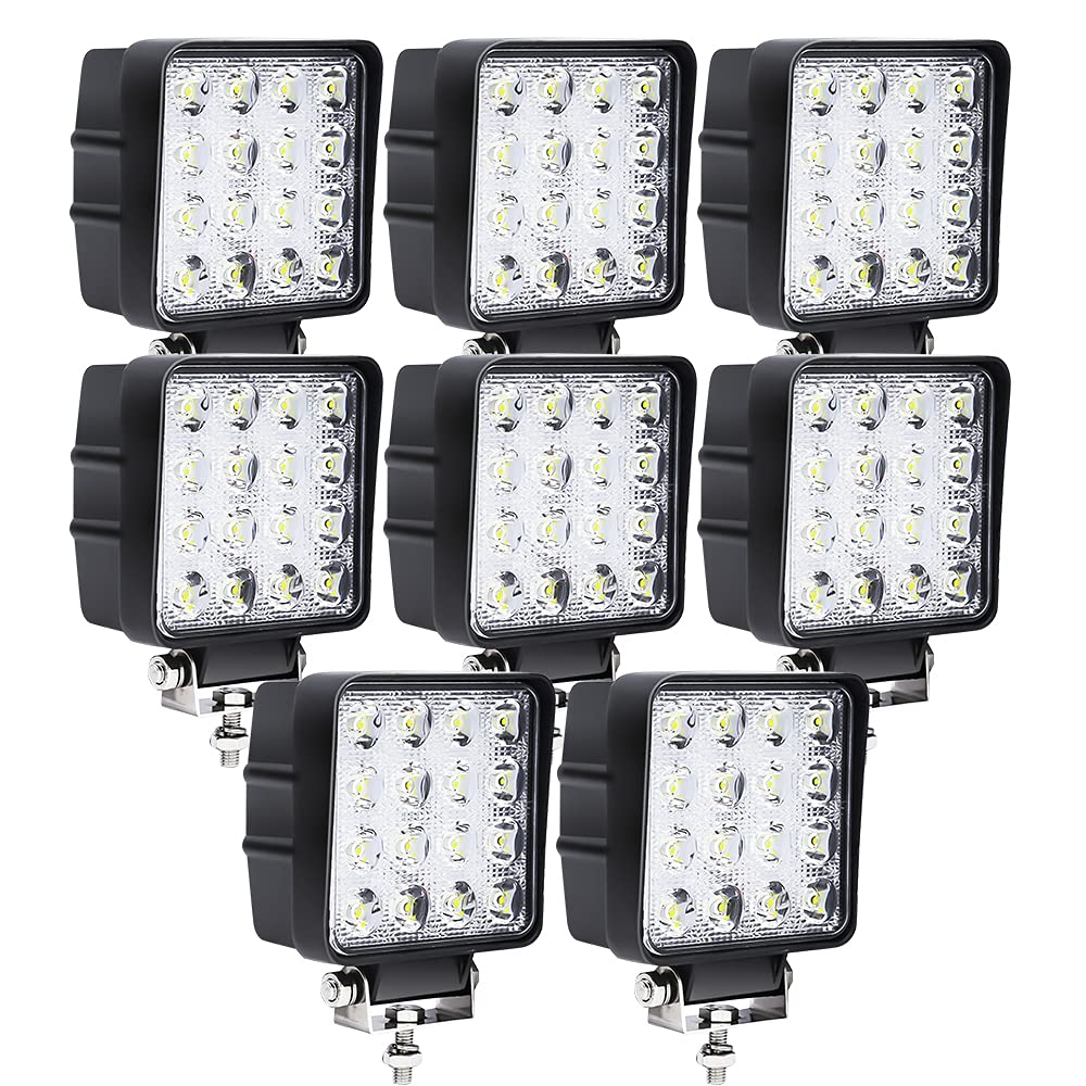Lospitch LED Arbeitsscheinwerfer 8 X 48W Zusatzscheinwerfer 12V-24V 6000K IP67 Wasserdicht Offroad Scheinwerfer Arbeitslicht Rückfahrscheinwerfer für Trecker KFZ Bagger SUV, UTV, ATV Lospitch LED Arbeitsscheinwerfer 8 X 48W Zusatzscheinwerfer 12V-24V 6000K IP67 Wasserdicht Offroad Scheinwerfer Arbeitslicht Rückfahrscheinwerfer für Trecker KFZ Bagger SUV, UTV, ATV von Lospitch
