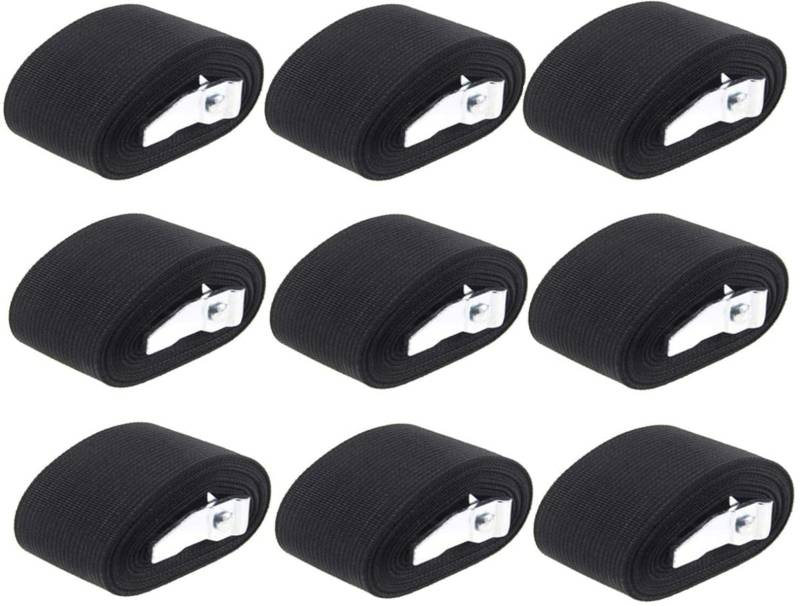 Lostwry 9 Pcs Befestigungsgurt Set Spanngurte Zurrgurt mit Ratsche Befestigungsriemen mit Klemmschloss für Fahrradträger Motorrad Gepäckpakete Schwarz 2,5cm x 2m von Lostwry