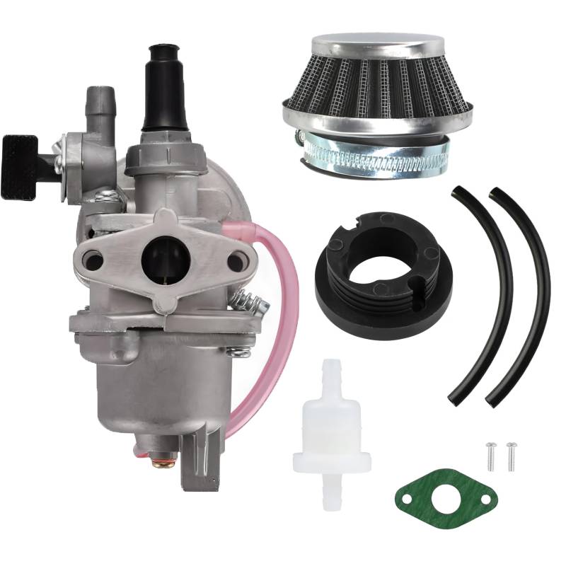 Losxuido Vergaser mit Luftfilter Benzinfilter Schlauch Satz für 2-Takt 47cc 49cc Pocket Bike Motor Mini Quad ATV Dirt Bike von Losxuido