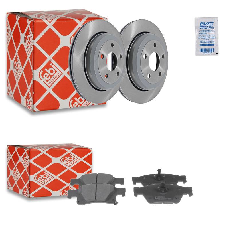 2x Bremsscheibe Ø330mm + Beläge Bremsbeläge hinten Set Hinterachse + Reiniger von Lott-Autoteile