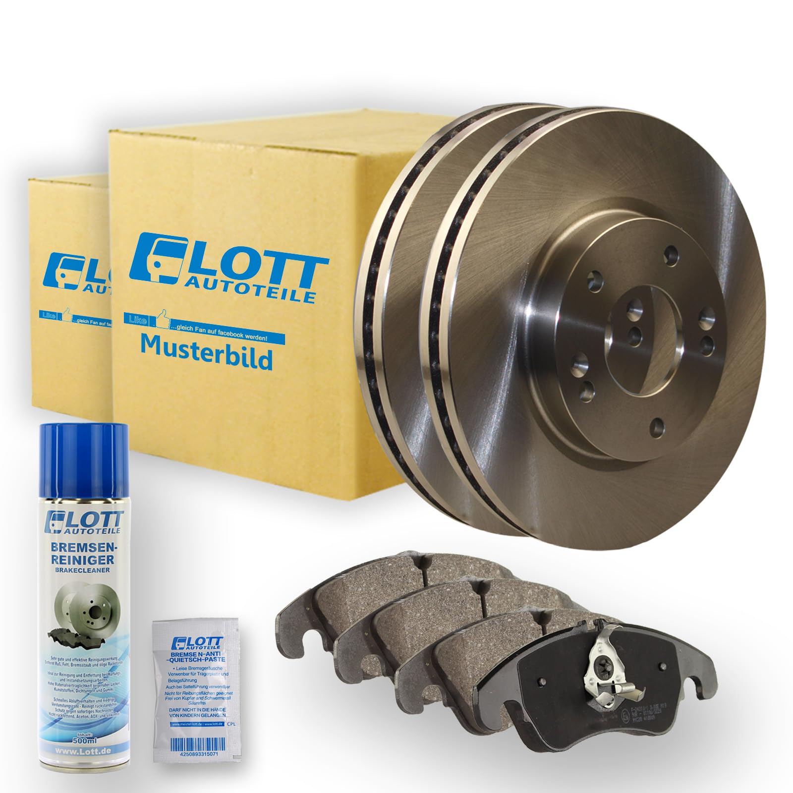 Bremsscheiben Ø330mm + Bremsbeläge Klötze hinten Hinterachse + 500ml Bremsenreiniger Bremsscheiben Ø330mm + Bremsbeläge Klötze hinten Hinterachse + 500ml Bremsenreiniger von Lott-Autoteile