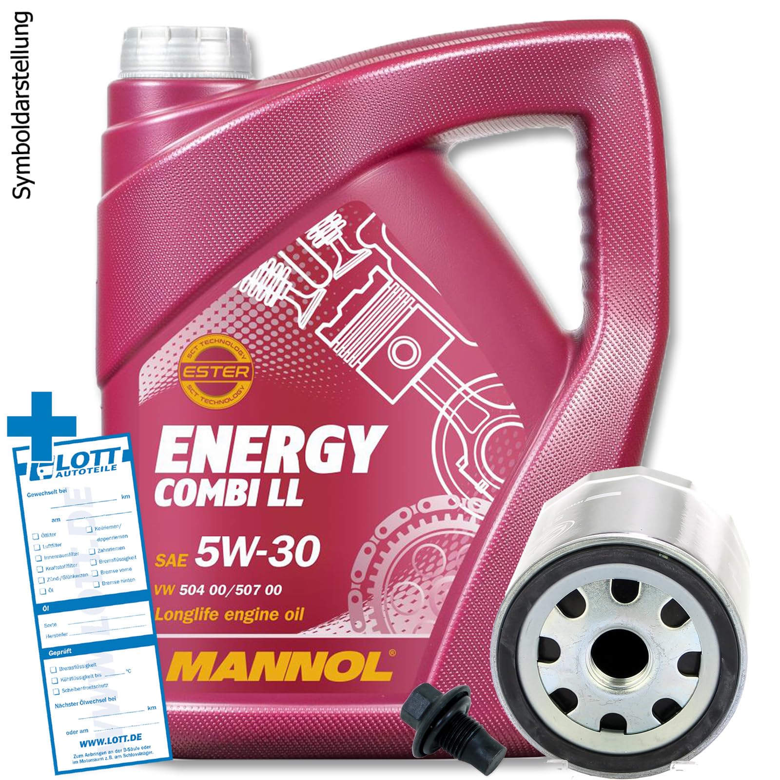 Ölwechsel Set Inspektion 5 Liter Mannol Energy Combi LL 5W-30 Motoröl + Ölfilter + Öl Ablassschraube Verschlussschraube Ölwechsel Set Inspektion 5 Liter Mannol Energy Combi LL 5W-30 Motoröl + Ölfilter + Öl Ablassschraube Verschlussschraube von Lott-Autoteile