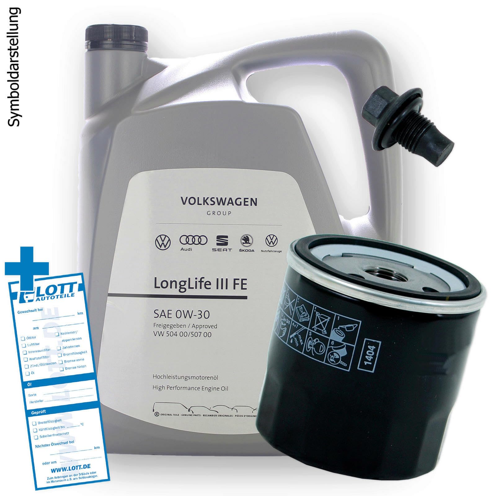 Ölwechsel Set Inspektion 5 Liter Original VAG Motoröl 0W-30 Motorenöl + Ölfilter + Öl Ablassschraube Verschlussschraube Ölwechsel Set Inspektion 5 Liter Original VAG Motoröl 0W-30 Motorenöl + Ölfilter + Öl Ablassschraube Verschlussschraube von Lott-Autoteile