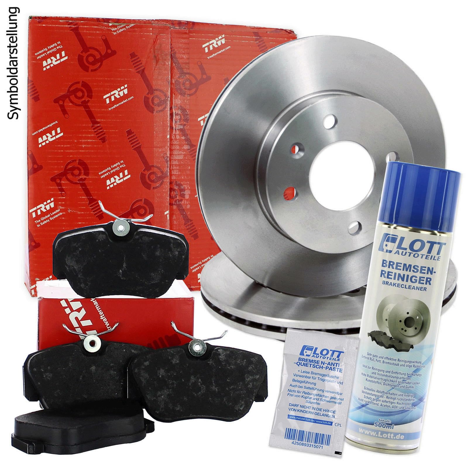 TRW Bremsscheiben Ø239mm + TRW Bremsbeläge Klötze vorne Vorderachse + 500ml Bremsenreiniger TRW Bremsscheiben Ø239mm + TRW Bremsbeläge Klötze vorne Vorderachse + 500ml Bremsenreiniger von Lott-Autoteile