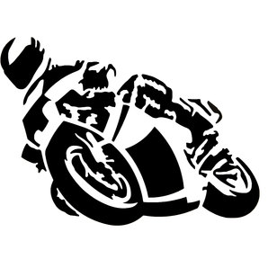 Aufkleber "Motorrad" Maße: 16x12cm, Stück, schwarz Louis von Louis
