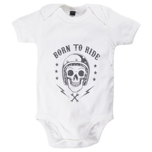Born To Ride Baby-Body Weiss Rahmenlos von Rahmenlos