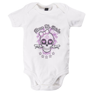 Born To Ride Mädchen Baby-Body Weiss Rahmenlos von Rahmenlos