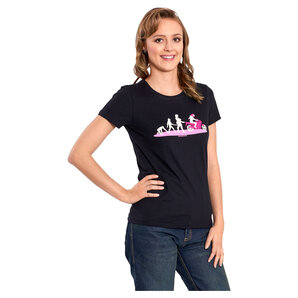 "Evolution Lady" Damen T-Shirt Schwarz Rahmenlos von Rahmenlos
