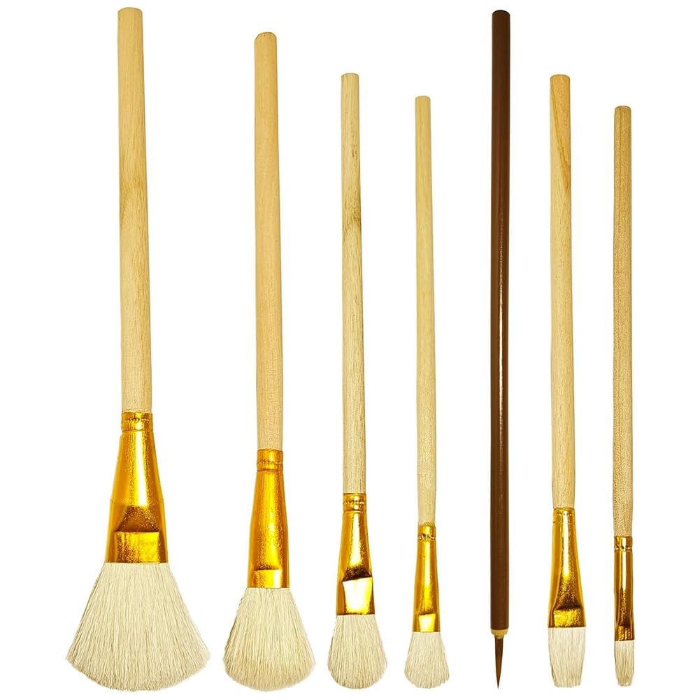 Louttary 7er-Pack Malpinsel, Keramik-Glasurpinsel, Aquarell-Wollpinsel-Set, Töpferwerkzeuge, Geeignet für Schüler und Erwachsene, Langlebig, Einfach zu Verwenden Louttary 7er-Pack Malpinsel, Keramik-Glasurpinsel, Aquarell-Wollpinsel-Set, Töpferwerkzeuge, Geeignet für Schüler und Erwachsene, Langlebig, Einfach zu Verwenden von Louttary