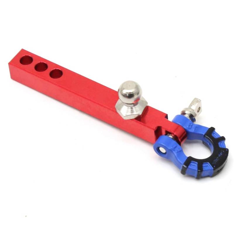 Louttary Anhängerkupplung Aus Metall für 1/10 RC Crawler TRX4-6 Axial SCX10 90046 Redcat Upgrade-Teile, Rot + Blau von Louttary