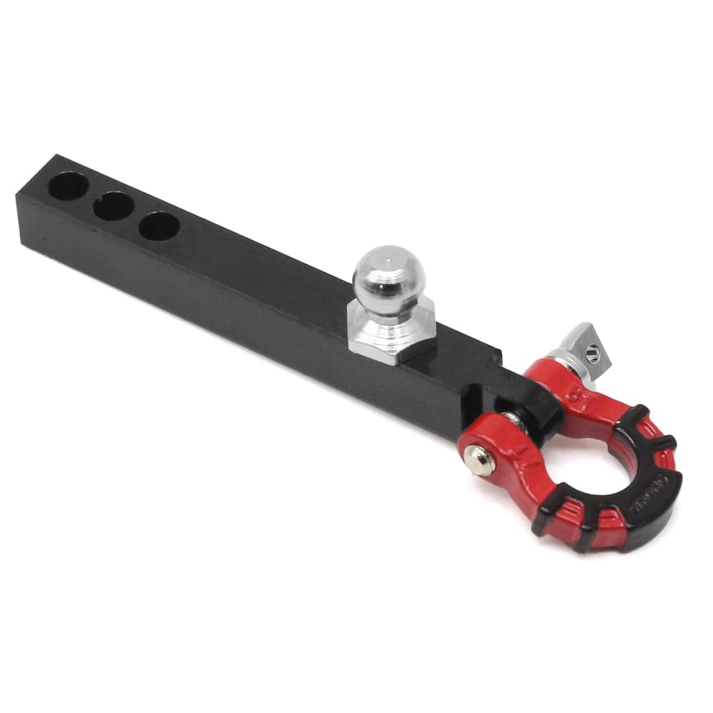 Louttary Anhängerkupplung Aus Metall für 1/10 RC Crawler TRX4-6 Axial SCX10 90046 Redcat Upgrade-Teile, Schwarz + Rot Louttary Anhängerkupplung Aus Metall für 1/10 RC Crawler TRX4-6 Axial SCX10 90046 Redcat Upgrade-Teile, Schwarz + Rot von Louttary