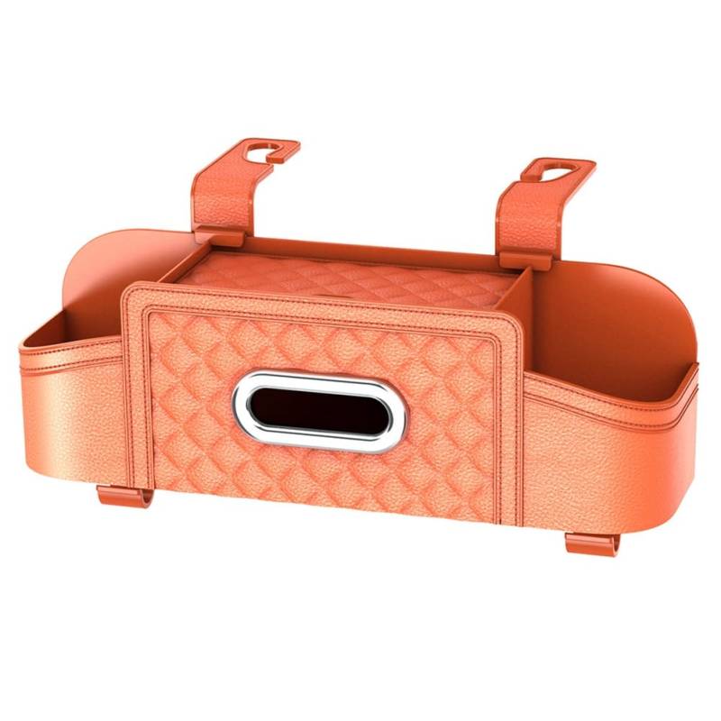Louttary Aufbewahrungsbox für die Autositzlehne, Multifunktional, Auto-Taschentuch, Universeller Wasserbecherhalter für Den Rücksitz, Hängender Organizer, Orange, Teile und Zubehör von Louttary