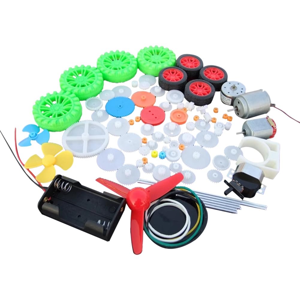 Louttary Spielzeug, Autos, Roboter, DIY-Zubehör, DIY-Bausatz für Motorisierte Autoroboter mit Schneckengetriebe, Riemen, Lagern, Rädern, Zahnrädern für Kinder, Einfache Installation Louttary Spielzeug, Autos, Roboter, DIY-Zubehör, DIY-Bausatz für Motorisierte Autoroboter mit Schneckengetriebe, Riemen, Lagern, Rädern, Zahnrädern für Kinder, Einfache Installation von Louttary