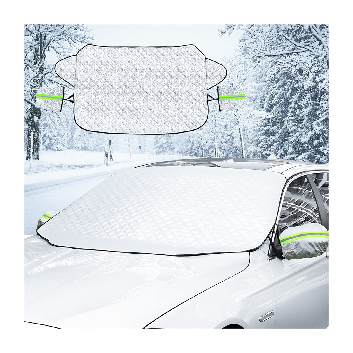 LoyaForba Magnetische Windschutzscheiben-Schneeabdeckung, 4 Schichten, wasserfest, Winddicht, Schnee, EIS, Sonne, Frostschutz, universell für SUV, LKW, Limousine, Van LoyaForba Magnetische Windschutzscheiben-Schneeabdeckung, 4 Schichten, wasserfest, Winddicht, Schnee, EIS, Sonne, Frostschutz, universell für SUV, LKW, Limousine, Van von LoyaForba