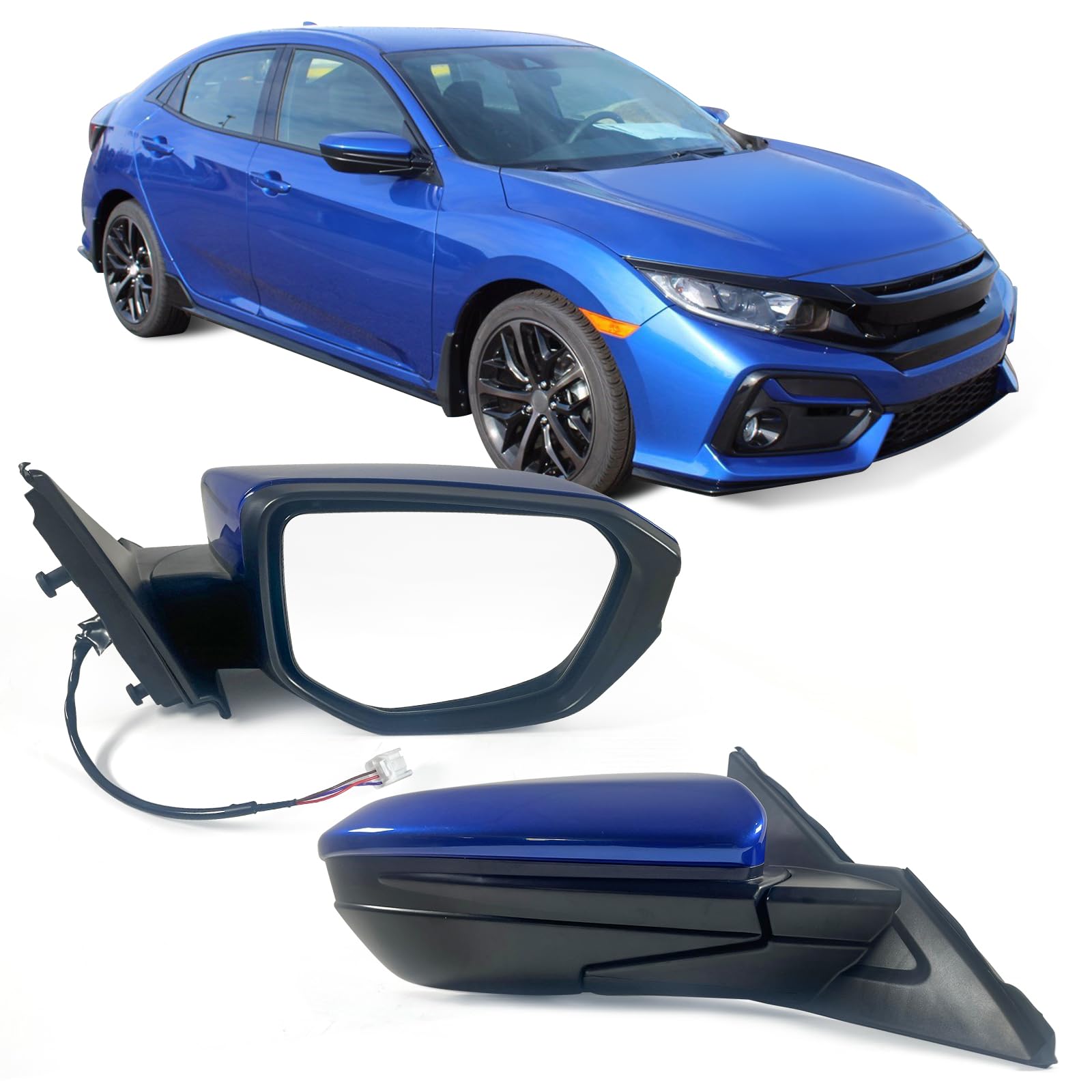 Lqito Außenspiegel für Beifahrerseite rechts für Honda Civic LX SE Sport 2016–2021, mit Power-Spiegel, manuell, zusammenklappbar, nicht beheizt, passend zu Ägäisblau, Metallic-Perle, ersetzt Lqito Außenspiegel für Beifahrerseite rechts für Honda Civic LX SE Sport 2016–2021, mit Power-Spiegel, manuell, zusammenklappbar, nicht beheizt, passend zu Ägäisblau, Metallic-Perle, ersetzt von Lqito