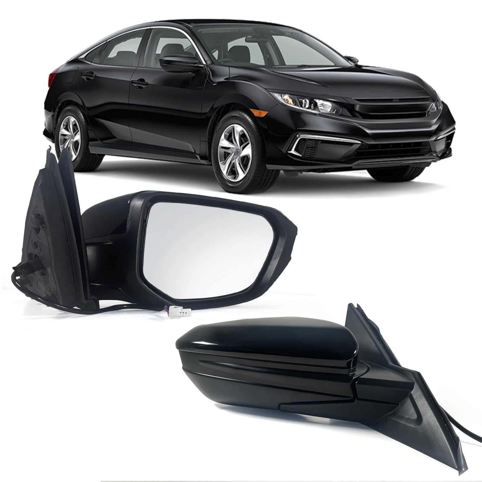 Lqito Beifahrerseitenspiegel, kompatibel mit Honda Civic 2016, 2017, 2018, 2019, 2020, 2021, Spiegel mit Powerglas, nicht beheizt, manuell zusammenklappbar, Schwarz Lqito Beifahrerseitenspiegel, kompatibel mit Honda Civic 2016, 2017, 2018, 2019, 2020, 2021, Spiegel mit Powerglas, nicht beheizt, manuell zusammenklappbar, Schwarz von Lqito
