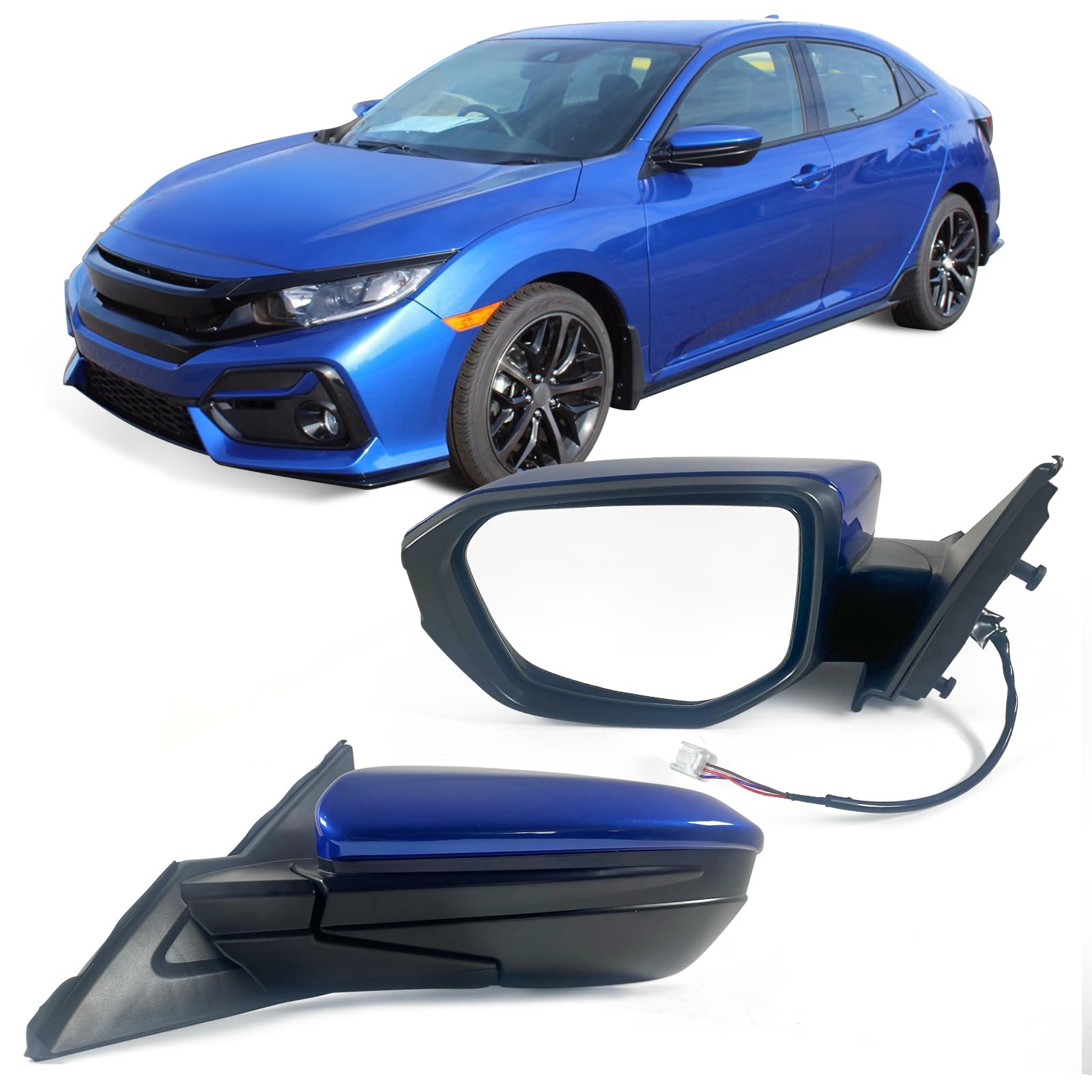 Lqito Linke Fahrerseite Türspiegel für 2016–2021 Honda Civic LX SE Sport mit Power-Spiegel, manuell, klappbar, nicht beheizt, passend zu Ägäisblau, Metallic-Perle, ersetzt 76258-TBA-A02ZA Lqito Linke Fahrerseite Türspiegel für 2016–2021 Honda Civic LX SE Sport mit Power-Spiegel, manuell, klappbar, nicht beheizt, passend zu Ägäisblau, Metallic-Perle, ersetzt 76258-TBA-A02ZA von Lqito