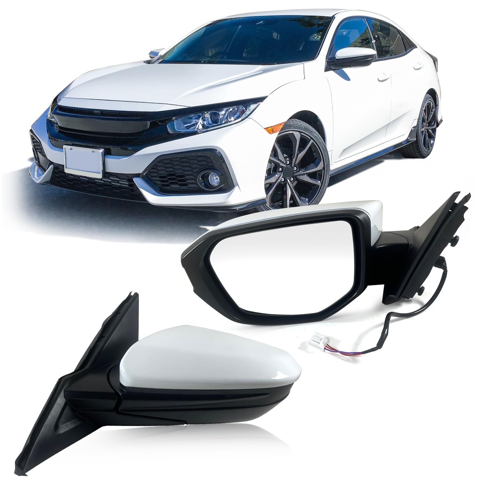 Lqito Linke Fahrerseite Türspiegel für 2016–2021 Honda Civic LX SE Sport mit Power-Spiegel, manuell, klappbar, nicht hitzebeständig, passend zu Taft, weiß, ersetzt 76258-TBA-A02ZA HO1320283 (3 Stifte) Lqito Linke Fahrerseite Türspiegel für 2016–2021 Honda Civic LX SE Sport mit Power-Spiegel, manuell, klappbar, nicht hitzebeständig, passend zu Taft, weiß, ersetzt 76258-TBA-A02ZA HO1320283 (3 Stifte) von Lqito