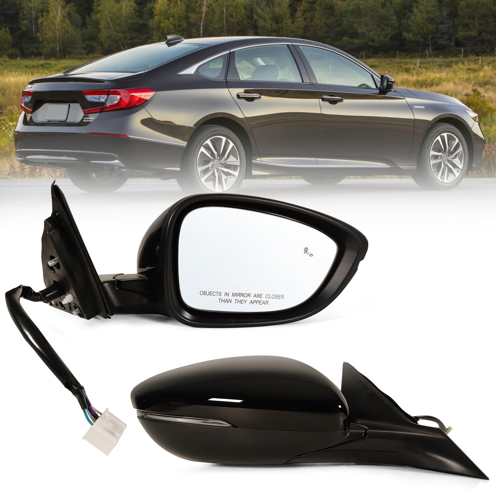 Lqito Rechter Seitenspiegel für Honda Accord 2018-2021 mit elektrischem Glas, Heizung, Blind-Winkelerkennung, Blinksignal und manuell zusammenklappbar zu schwarzer Perle, ersetzt HO1320330, 8-polig Lqito Rechter Seitenspiegel für Honda Accord 2018-2021 mit elektrischem Glas, Heizung, Blind-Winkelerkennung, Blinksignal und manuell zusammenklappbar zu schwarzer Perle, ersetzt HO1320330, 8-polig von Lqito