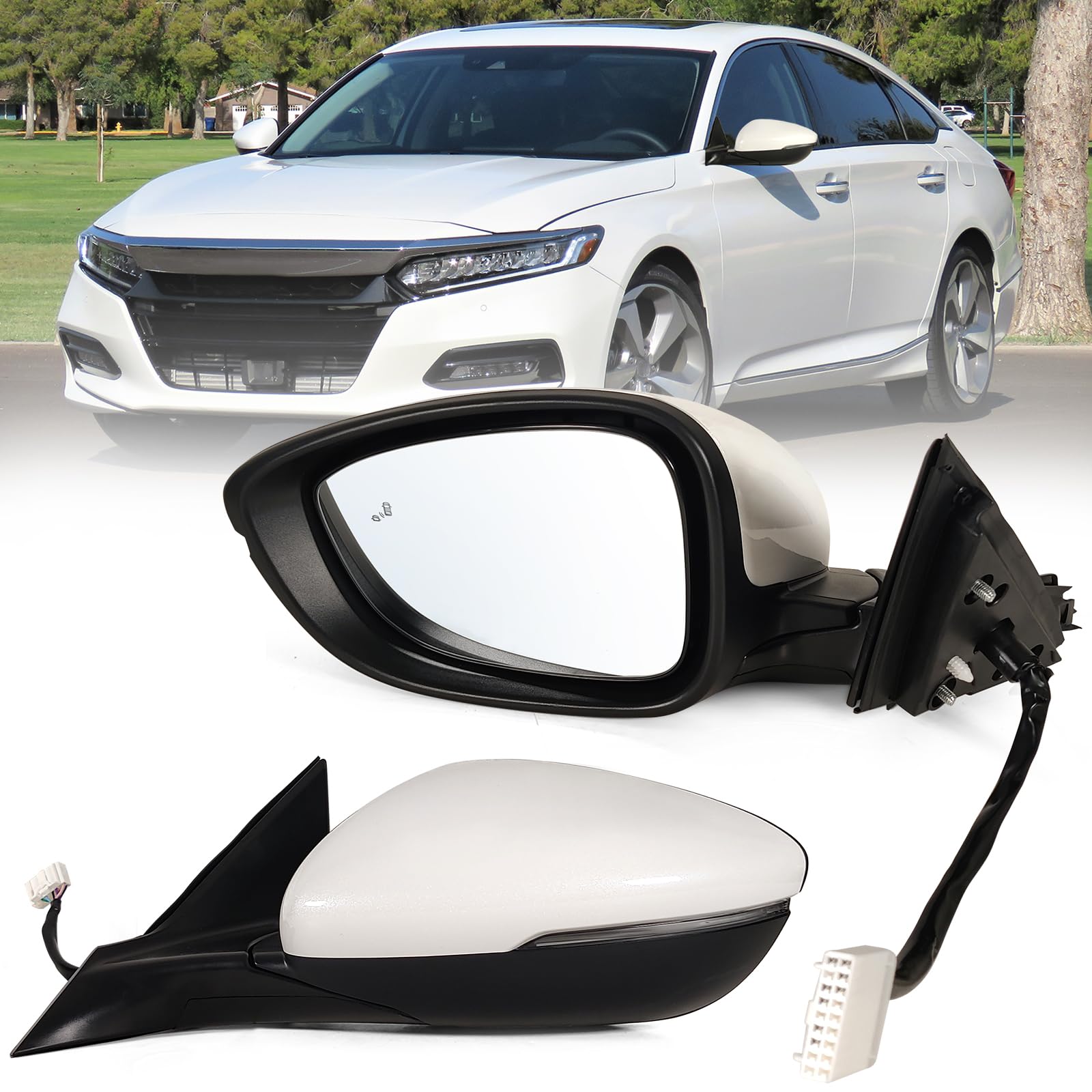 Lqito Spiegel für die linke Fahrerseite, passend für Honda Accord 2018–2021, mit elektrischem Glas, Heizung, Toter-Winkel-Erkennung, Blinker und manuellem Zusammenklappen auf Platinum White Pearl Lqito Spiegel für die linke Fahrerseite, passend für Honda Accord 2018–2021, mit elektrischem Glas, Heizung, Toter-Winkel-Erkennung, Blinker und manuellem Zusammenklappen auf Platinum White Pearl von Lqito