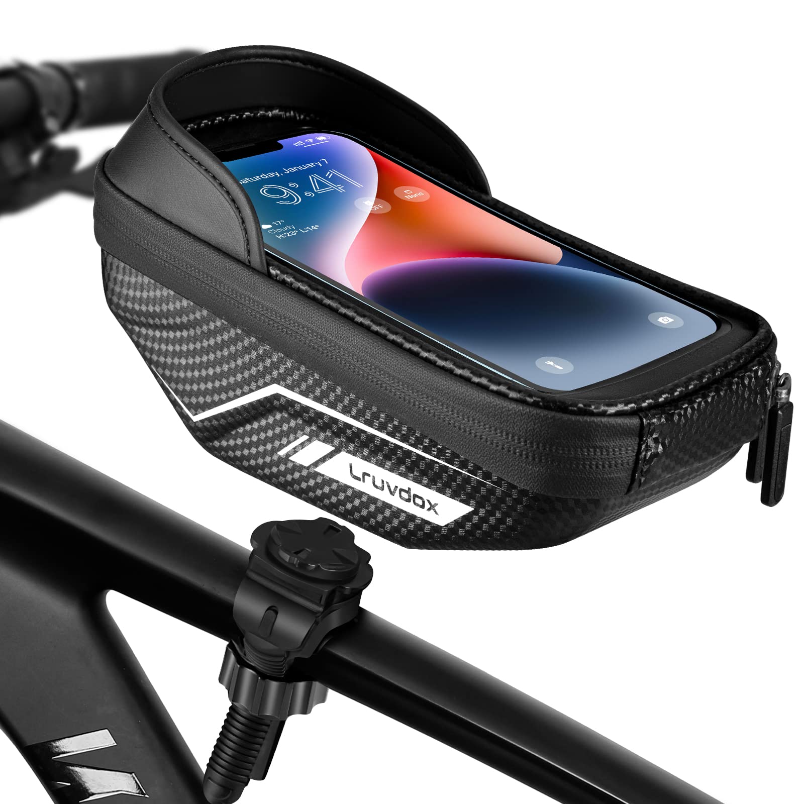Fahrrad rahmentasche wasserdicht handyhalterung, fahrradtasche rahmen handytasche fahrrad zubehör oberrohrtasche lenkertasche handy rennrad mountainbike e-bike für 5,5 - 7 Zoll smartphone von Lruvdox