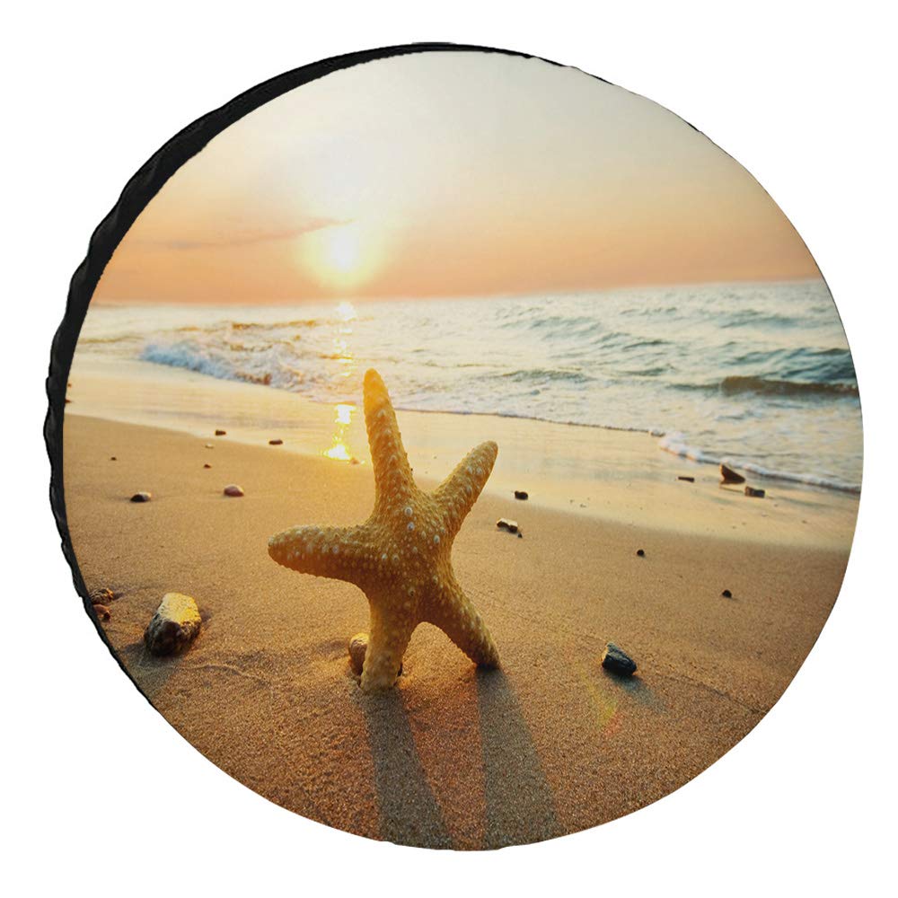 Reserveradabdeckung 16 Zoll Sunset Starfish Universal-Reifenradschutz Strand Ozean Dekor Wasserdicht/Staubdicht Reifenabdeckungen Kfz-Zubehör Passend für Wohnmobile, SUVs, Anhänger Reserveradabdeckung 16 Zoll Sunset Starfish Universal-Reifenradschutz Strand Ozean Dekor Wasserdicht/Staubdicht Reifenabdeckungen Kfz-Zubehör Passend für Wohnmobile, SUVs, Anhänger von Lsjuee