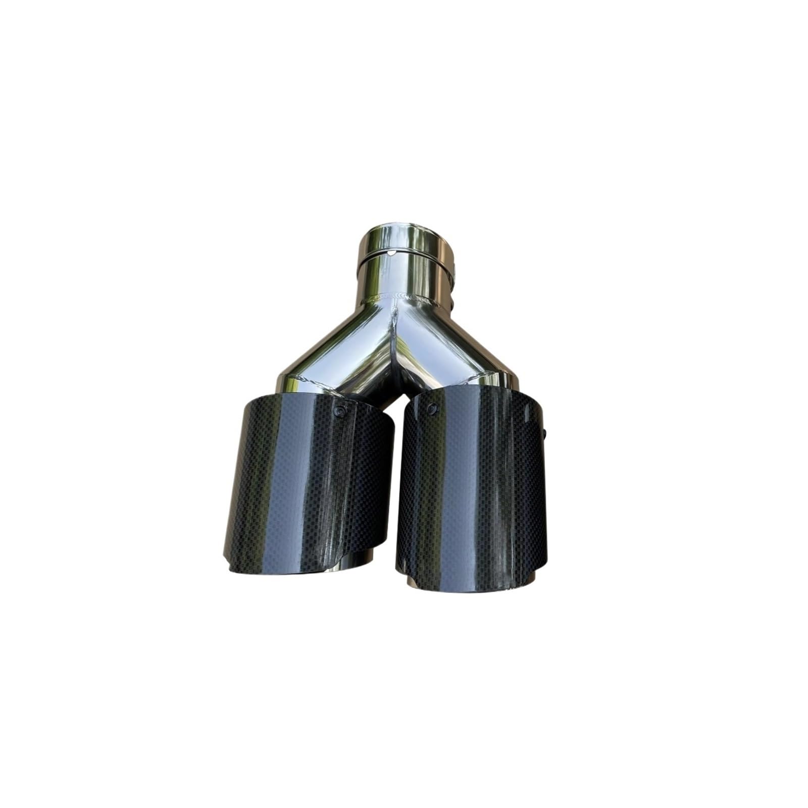 Auto Endrohre 1 Stück Automobil Universal Carbon Fib Endschalldämpfer Y-Form Doppel-Outlet Auspuffdüse Spitze Auspuffendrohr(63mm IN-101mm OUT A) von Lspbfkq