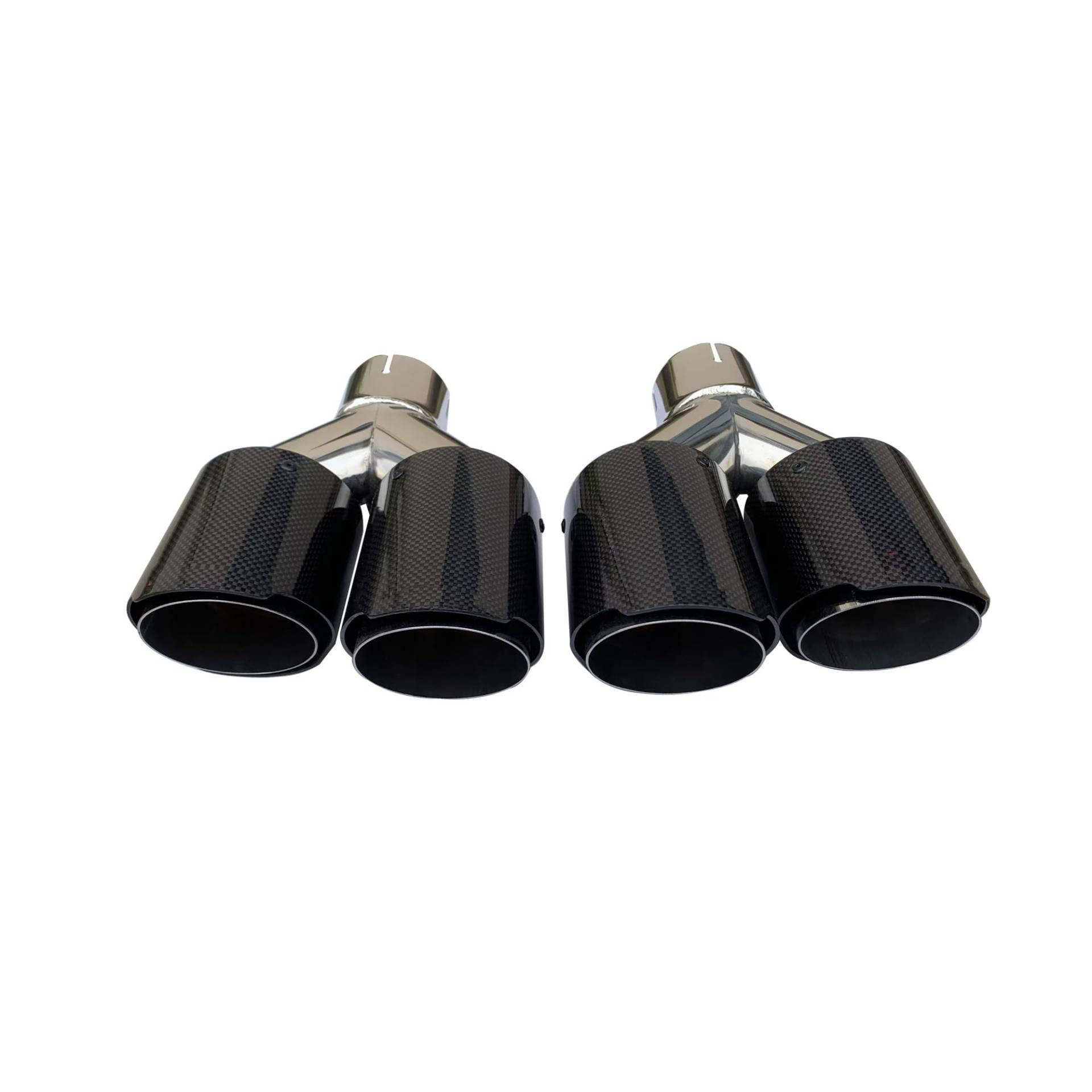 Auto Endrohre 1 Stück Automobil Universal Carbon Fib Endschalldämpfer Y-Form Doppel-Outlet Auspuffdüse Spitze Auspuffendrohr(Custom Other Sizes) von Lspbfkq