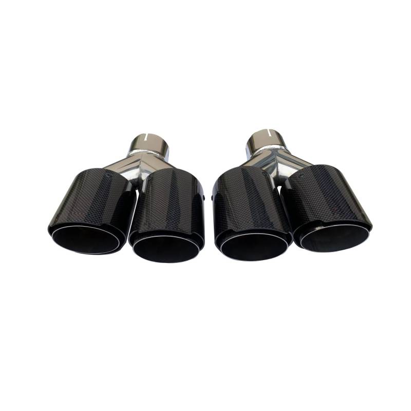 Auto Endrohre 1 Stück Automobil Universal Carbon Fib Endschalldämpfer Y-Form Doppel-Outlet Auspuffdüse Spitze Auspuffendrohr(Custom Other Sizes) von Lspbfkq